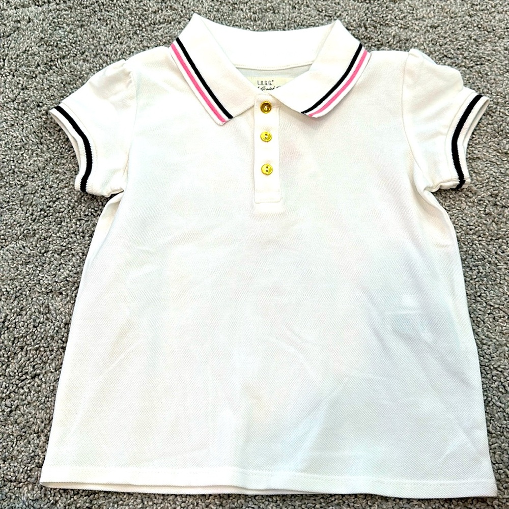 White Polo with gold buttons